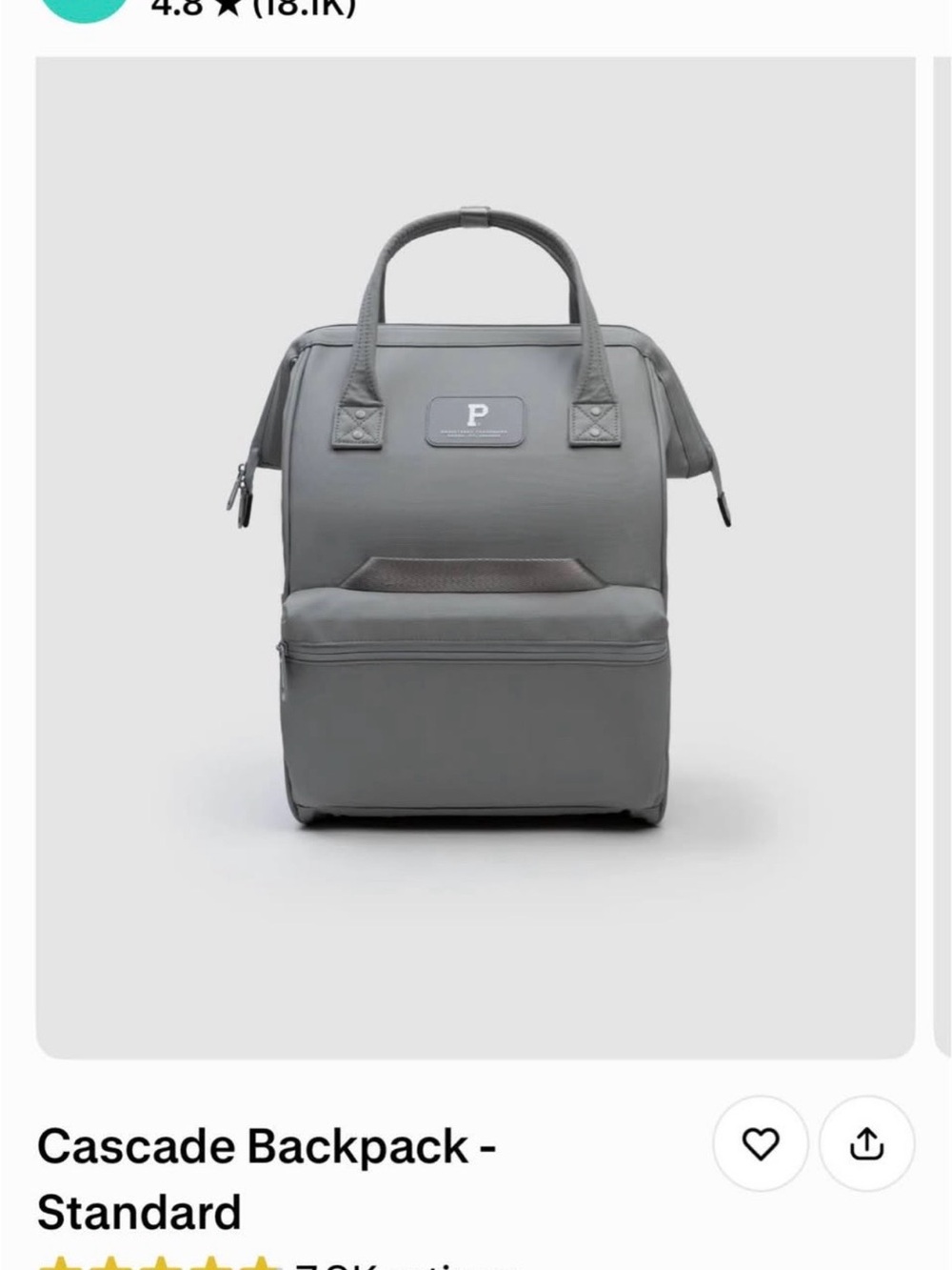 Cloud Gray Portland Gear Travel or Everyday Backpack with Top Handle- never used